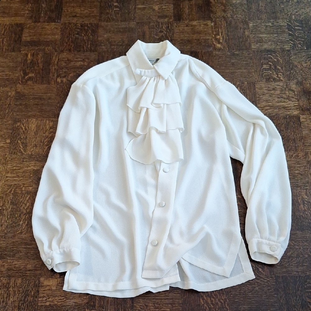 Vintage Marilyn Brooks Blouse W Detachable Ruffle
